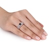 Thumbnail Image 3 of 1 CT. T.W. Enhanced Black and White Diamond Vintage-Style Bridal Set in Sterling Silver