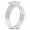 Thumbnail Image 2 of 1/4 CT. T.W. Diamond Square Cluster Bridal Set in Sterling Silver