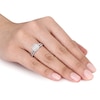 Thumbnail Image 3 of 1/4 CT. T.W. Diamond Square Cluster Bridal Set in Sterling Silver