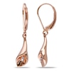 Thumbnail Image 1 of Diamond Accent Calla Lily Drop Earrings in Sterling Silver with Rose Rhodium