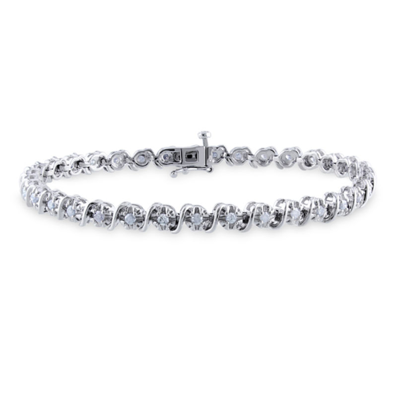 1 CT. T.W. Diamond Tennis Bracelet in Sterling Silver | Banter