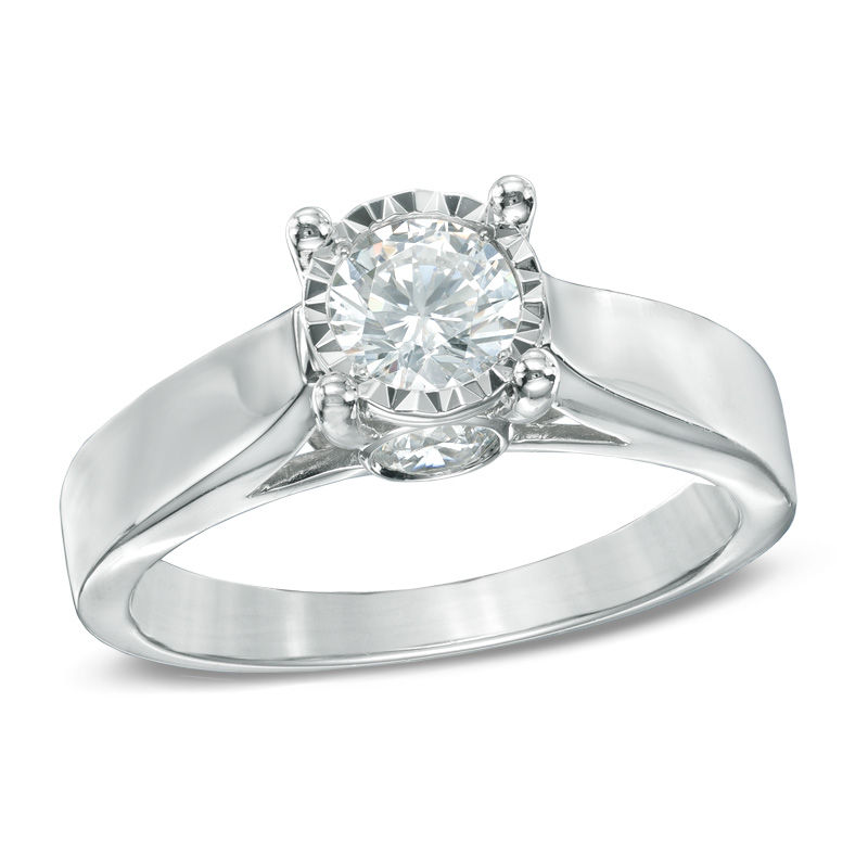 Main Image 1 of 1 CT. T.W. Diamond Engagement Ring in 10K White Gold
