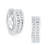 Thumbnail Image 1 of 1/4 CT. T.W. Diamond Double Row Hoop Earrings in Sterling Silver