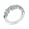 Thumbnail Image 2 of Vera Wang Love Collection 1/2 CT. T.W. Diamond and Blue Sapphire Curlique Band in 14K White Gold