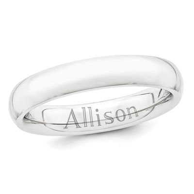 4 0mm Lightweight Comfort Fit Engraved Wedding Band In Platinum 16