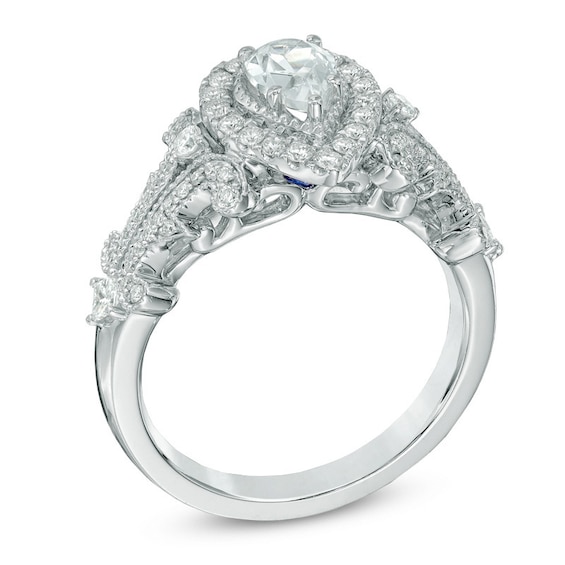 Vera Wang Love Collection 1 CT. T.w. Pear-Shaped Diamond Frame Engagement Ring 14K White Gold