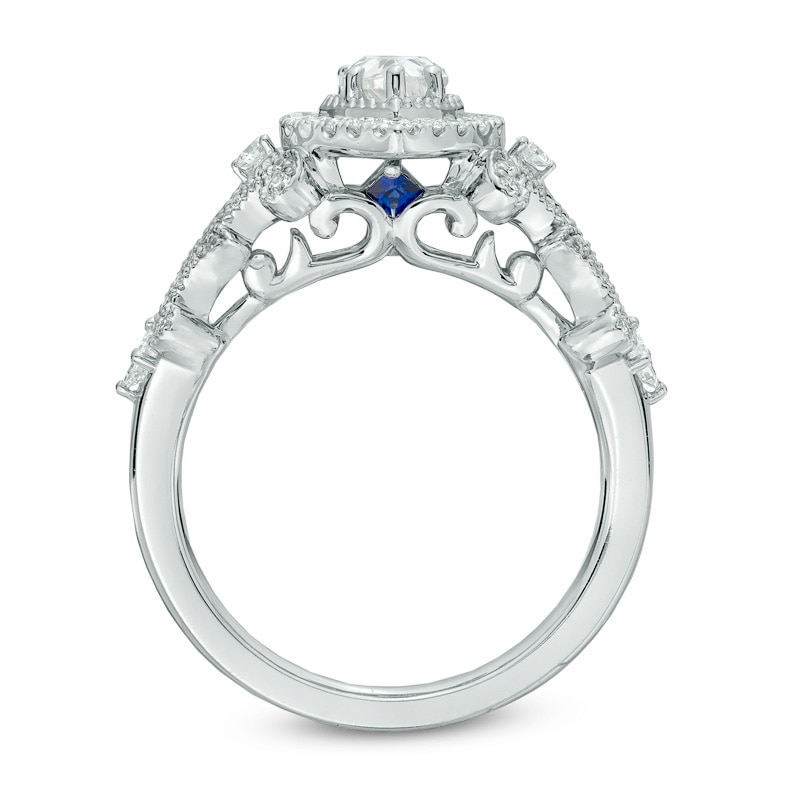 Main Image 3 of Vera Wang Love Collection 1 CT. T.W. Pear-Shaped Diamond Frame Engagement Ring in 14K White Gold