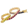 Thumbnail Image 2 of Lab-Created Multi-Gemstone Bracelet in Sterling Silver with 18K Gold Plate - 7.25"