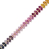 Thumbnail Image 1 of Pear-Shaped Lab-Created Multi-Gemstone Bracelet in Sterling Silver with 18K Gold Plate - 7.25"