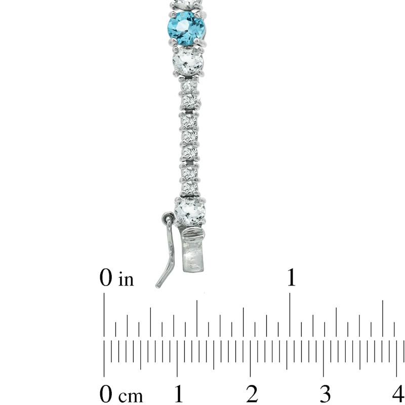 Main Image 2 of Swiss Blue and White Topaz Bracelet in Sterling Silver - 7.25"