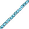 Thumbnail Image 1 of Swiss Blue Topaz Tennis Bracelet in Sterling Silver - 7.25"