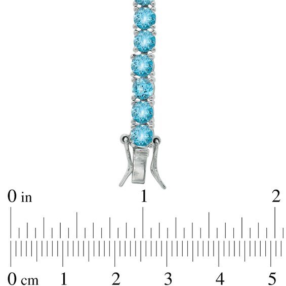 Swiss Blue Topaz Tennis Bracelet in Sterling Silver - 7.25"