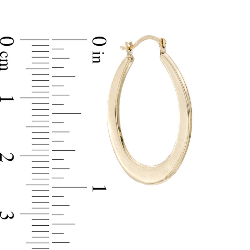 Main Image 2 of Oval Hoop Earrings in 14K Gold