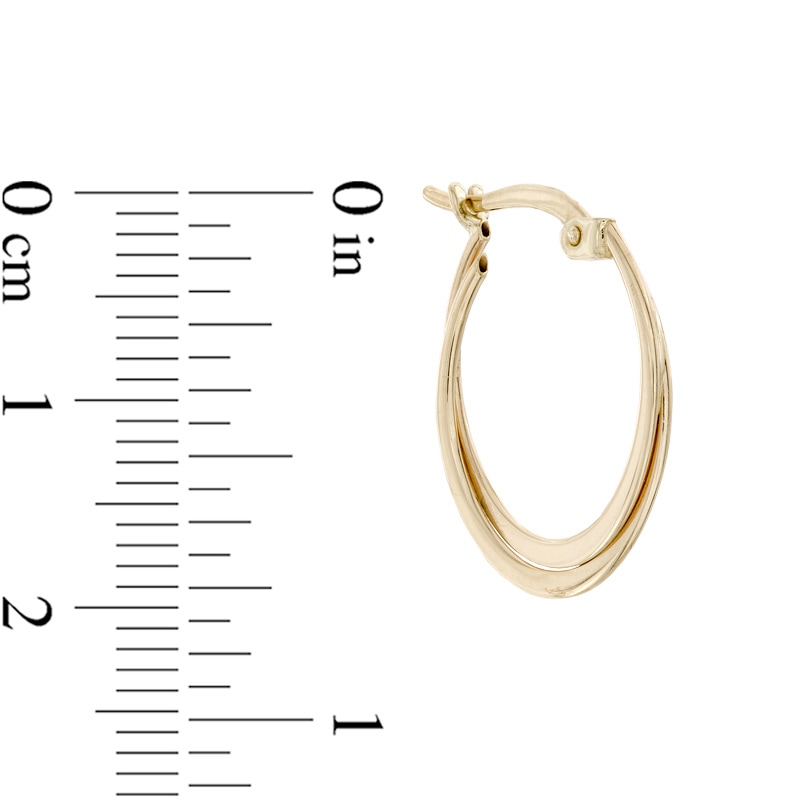 Double Oval Hoop Earrings in 14K Gold