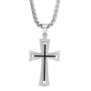 Thumbnail Image 0 of Men's Stacked Cross Pendant in Stainless Steel - 24"