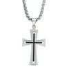 Thumbnail Image 1 of Men's Stacked Cross Pendant in Stainless Steel - 24"