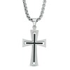 Thumbnail Image 0 of Men's Stacked Cross Pendant in Stainless Steel - 24"