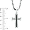 Thumbnail Image 3 of Men's Stacked Cross Pendant in Stainless Steel - 24"