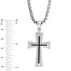 Thumbnail Image 4 of Men's Stacked Cross Pendant in Stainless Steel - 24"