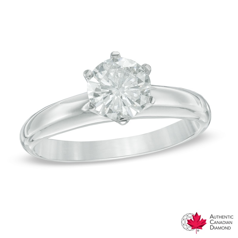 1 CT. Certified Canadian Diamond Solitaire Engagement Ring in 14K White Gold (I/I1)