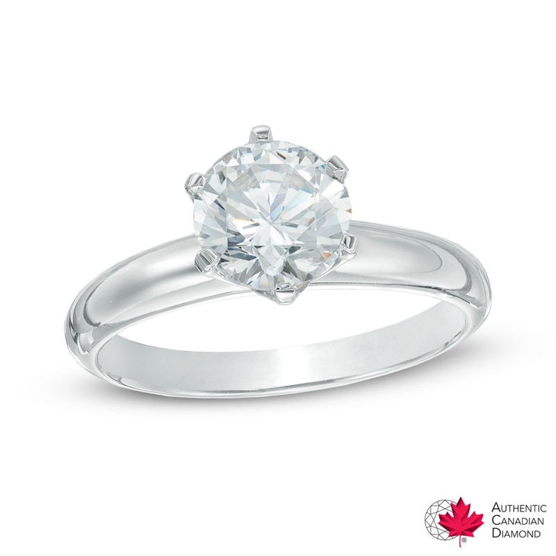 1-1/2 CT. Certified Canadian Diamond Solitaire Engagement Ring in 14K White Gold (I/I1)