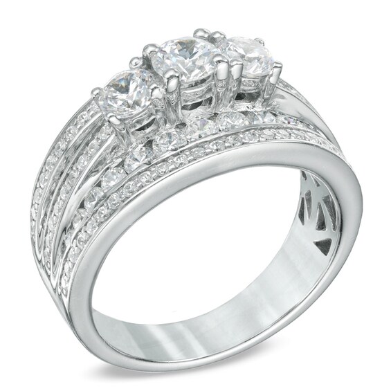 2 CT. T.w. Diamond Past Present FutureÂ® Ring in 14K White Gold