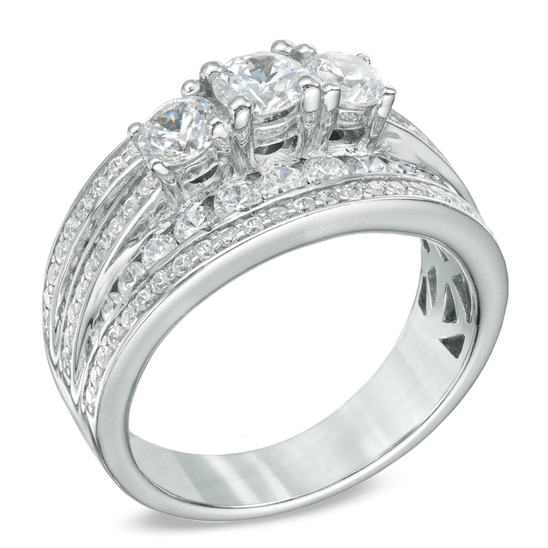 Main Image 2 of 2 CT. T.W. Diamond Past Present Future® Ring in 14K White Gold