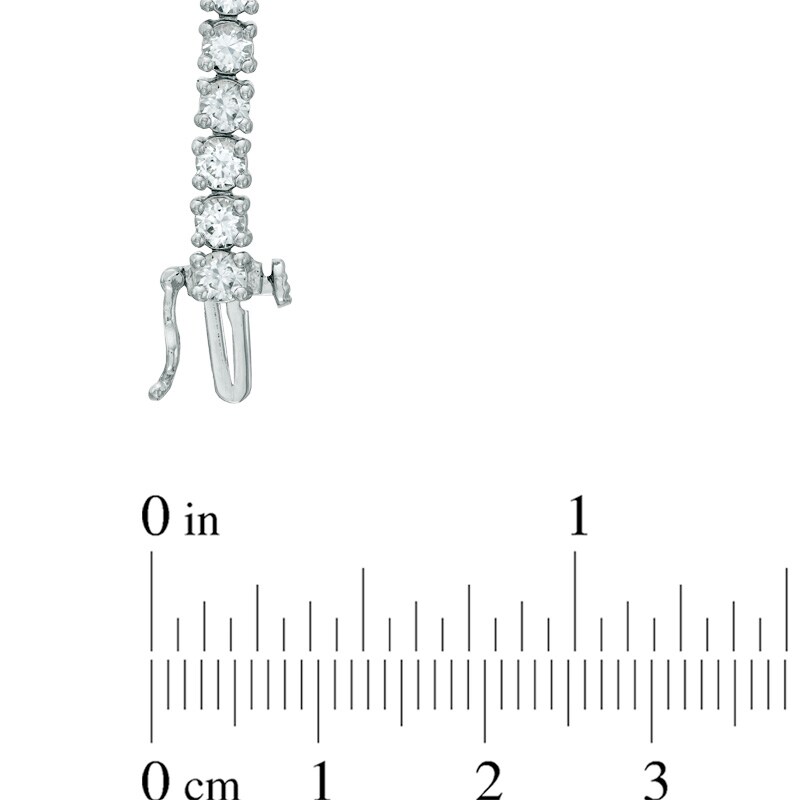 Main Image 2 of Lab-Created White Sapphire Tennis Bracelet in Sterling Silver - 7.25&quot;
