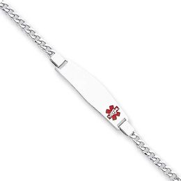4.0mm Medical Alert Notification Curb ID Bracelet in Sterling Silver