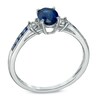 Thumbnail Image 2 of Oval Blue Sapphire and Diamond Accent Ring in 10K White Gold