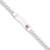 Thumbnail Image 0 of 8.0mm Medical Alert Notification Curb ID Bracelet in Sterling Silver (6 Lines) - 8.0"