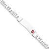 Thumbnail Image 0 of 9.0mm Medical Alert Notification Mariner ID Bracelet in Sterling Silver (6 Lines) - 8.0"