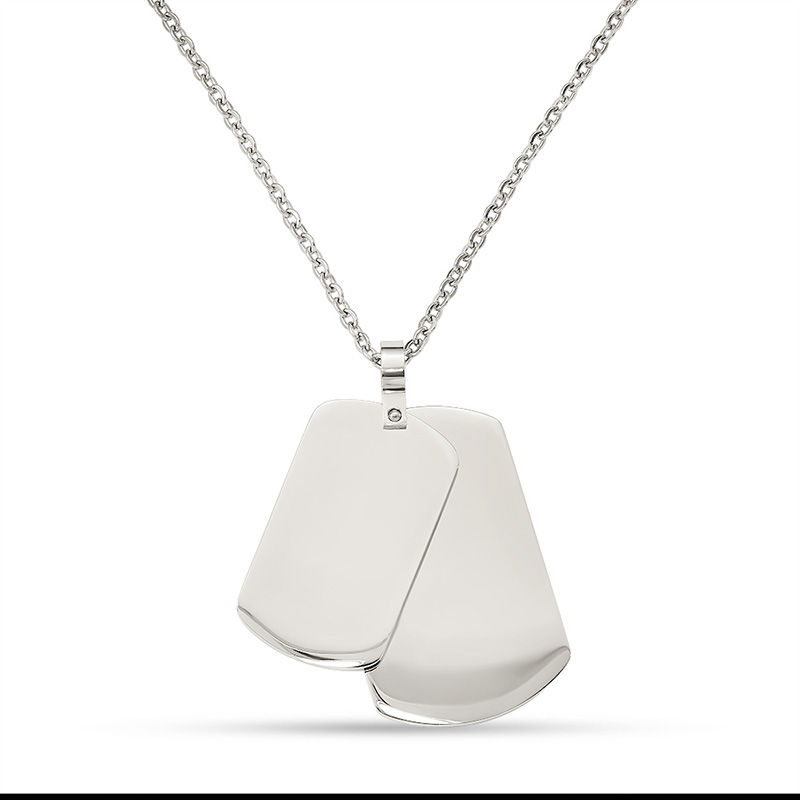 Men S Two Piece Polished Dog Tag Pendant In Stainless Steel 7 Lines Men S Two Piece Polished Dog Tag Pendant In Stainless Steel 7 Lines 20