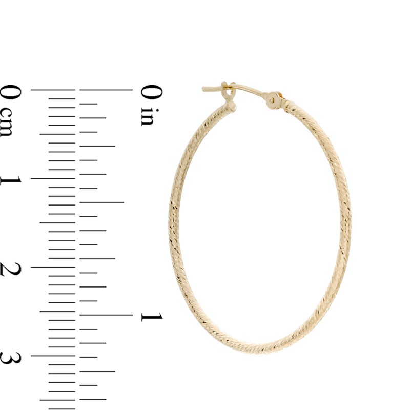 Main Image 2 of 30mm Diamond-Cut Hoop Earrings in 14K Gold