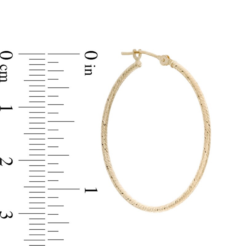 30mm Diamond-Cut Hoop Earrings in 14K Gold