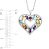 Thumbnail Image 1 of Multi-Gemstone and Lab-Created White Sapphire Heart Pendant in Sterling Silver