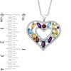 Thumbnail Image 2 of Multi-Gemstone and Lab-Created White Sapphire Heart Pendant in Sterling Silver