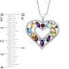 Thumbnail Image 1 of Multi-Gemstone and Lab-Created White Sapphire Heart Pendant in Sterling Silver