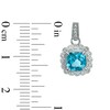 Thumbnail Image 3 of Swiss Blue Topaz and 1/10 CT. T.W. Diamond Pendant, Ring and Earrings Set in Sterling Silver - Size 7