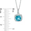 Thumbnail Image 4 of Swiss Blue Topaz and 1/10 CT. T.W. Diamond Pendant, Ring and Earrings Set in Sterling Silver - Size 7