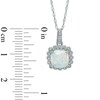 Thumbnail Image 4 of Lab-Created Opal and 1/10 CT. T.W. Diamond Pendant, Ring and Earrings Set in Sterling Silver - Size 7