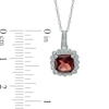 Thumbnail Image 4 of Garnet and 1/10 CT. T.W. Diamond Pendant, Ring and Earrings Set in Sterling Silver - Size 7