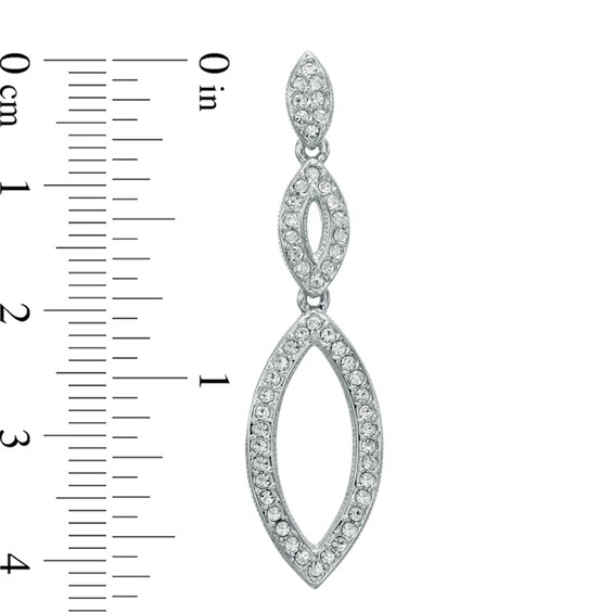 AVA Nadri Crystal Drop Earrings in White Rhodium Brass