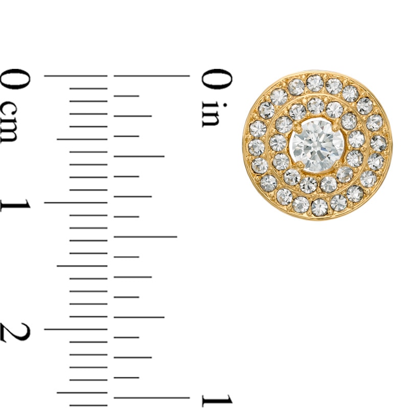 Main Image 2 of AVA Nadri Cubic Zirconia and Crystal Stud Earrings in Brass with 18K Gold Plating