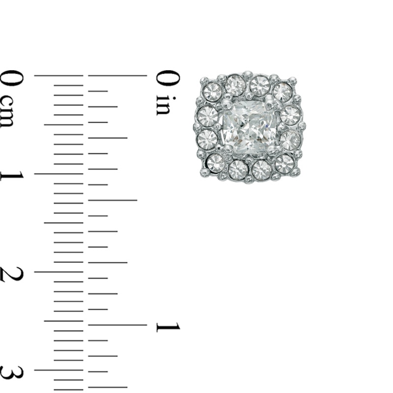 Main Image 2 of AVA Nadri Cubic Zirconia and Crystal Stud Earrings in White Rhodium Brass