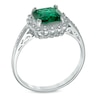 Thumbnail Image 1 of Lab-Created Emerald and 1/10 CT. T.W. Diamond Pendant, Ring and Earrings Set in Sterling Silver - Size 7