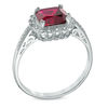 Thumbnail Image 2 of Lab-Created Ruby and 1/10 CT. T.W. Diamond Pendant, Ring and Earrings Set in Sterling Silver - Size 7