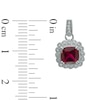 Thumbnail Image 3 of Lab-Created Ruby and 1/10 CT. T.W. Diamond Pendant, Ring and Earrings Set in Sterling Silver - Size 7