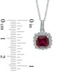 Thumbnail Image 4 of Lab-Created Ruby and 1/10 CT. T.W. Diamond Pendant, Ring and Earrings Set in Sterling Silver - Size 7