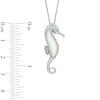 Thumbnail Image 2 of Lab-Created Opal and Diamond Accent Seahorse Pendant in Sterling Silver